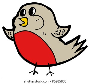 Funny Robin Cartoon Stock Illustration 96285833