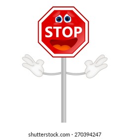 Funny Stop Sign Traffic Attention Cartoon Stock Illustration 270394247 ...