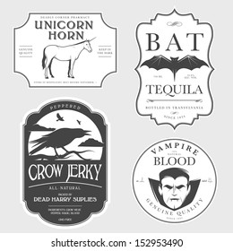 Funny Vintage Halloween Potion Labels