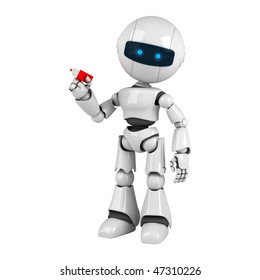 Vector Realistic Illustration White Robot Robot Stock Vector (Royalty ...