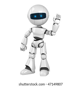 Vector Realistic Illustration White Robot Robot Stock Vector (Royalty ...