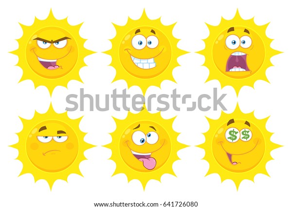 Funny Yellow Sun Cartoon Emoji Face Ilustración De Stock 641726080 Shutterstock 6324