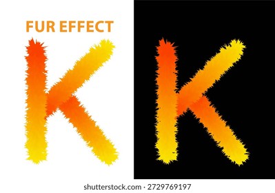Fur Effect text alphabets vector