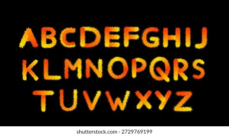 Fur Effect text alphabets vector