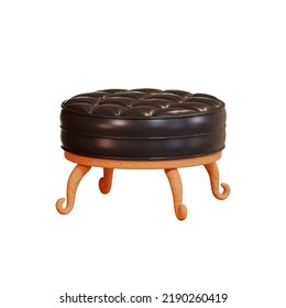 Furniture Ottoman Icon, 3d Illustration