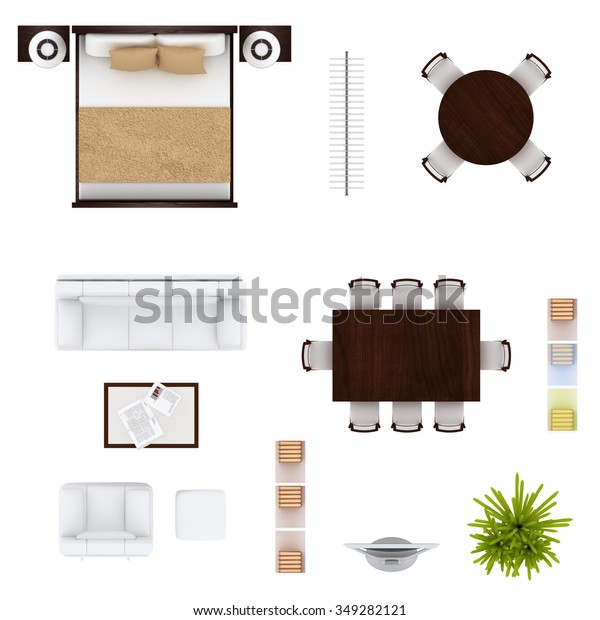 Furniture Top View Stock Illustration 349282121