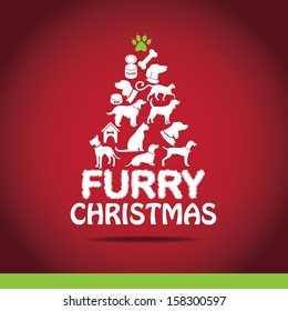 Furry Christmas Tree greeting card design. Jpg. 