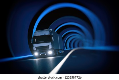 fururistic highway  Cargo Delivery Truck Future 3D render