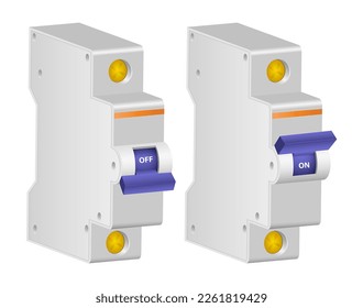 fuse box electrical switch panel mcb modular isolated - 3d illustration