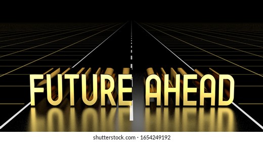Future ahead concept, road - 3D rendering