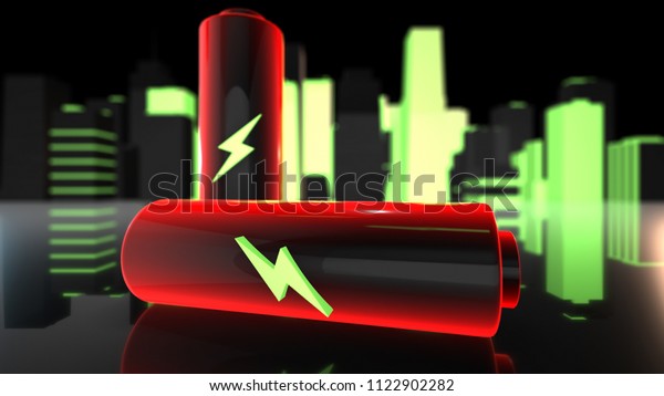 Future battery\
technology to run electric cars and mobile devices with clean\
electricity 3D Render\
Graphic