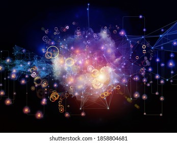 Future Connection series. Network lines, lights and symbols  against dark background on the subject of modern technology, networking, telecommunications and science. - Shutterstock ID 1858804681