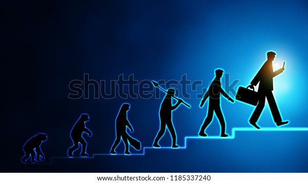 Future Evolution Man Change Employee Work Stock Illustration - 