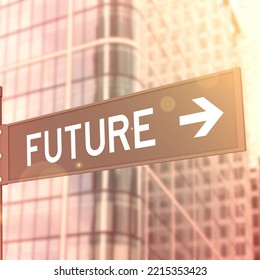 Future text with board text and show building of background. 