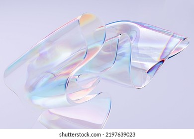 Futuristic 3d liquid shape holographic gradient  creative art poster template  dispersion effect glass 3d rendering