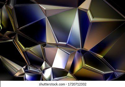 Futuristic 3d Metal Crystal Shards Wallpaper