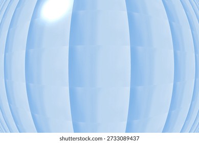 A futuristic abstract background featuring a light blue grid pattern distorted into a spherical or fisheye lens perspective. The image includes a bright, glowing lens flare in the upper left corner, creating a sense of depth and luminosity. The warped geometric squares give the impression of a digital globe, data network, or high-tech glass surface.