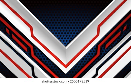 Futuristic Abstract background. White and red arrows with dark blue honeycomb pattern. gradeint color. - Powered by Shutterstock