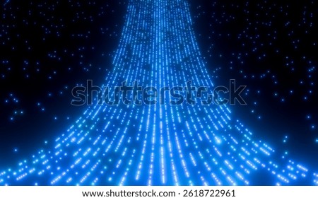 Futuristic, abstract digital data path, bits and bytes, infinity space. Virtual, dgital network, technology, big data, binary code, information. 3D illustration
