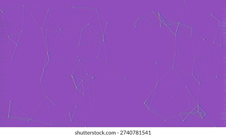 A futuristic abstract digital network design on a vivid purple backdrop featuring interconnected nodes and lines representing data science and networked communication.