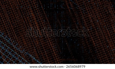 Futuristic abstract grid, data network, and digital connection with glowing lines on a dark backdrop offers depth