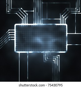 futuristic abstract illustration of the screen and chipset