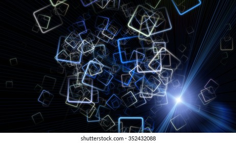 futuristic abstract square background design illustration with lights