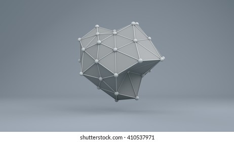 Futuristic, abstract wireframe geometry structure 10868. From a series of high resolution technology 3D rendering.