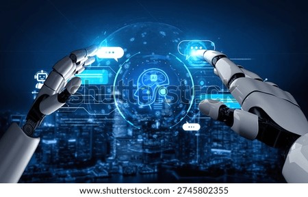 Futuristic AI assistant with autonomous agent capabilities, AI natural language understanding, and seamless business workflow AI integration. AI for modern productivity and tech solutions. Corpus