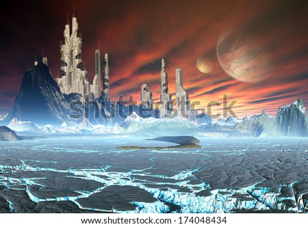 alien city landscape