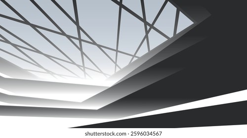 Futuristic Architectural Abstract – Geometric Structures and Modern Urban Design 3d rendering