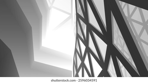 Futuristic Architectural Abstract – Geometric Structures and Modern Urban Design 3d rendering
