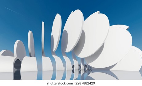 Futuristic architecture background 3d render