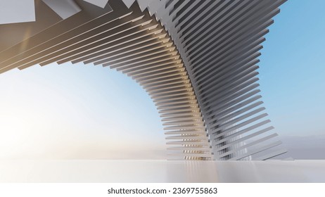 Futuristic architecture background 3d render
