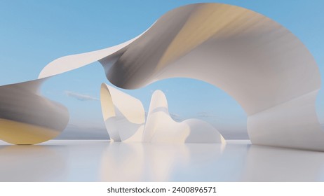 Futuristic architecture background 3d render