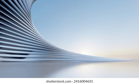 Futuristic architecture background 3d render Ilustrasi Stok