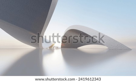 Futuristic architecture background 3d render