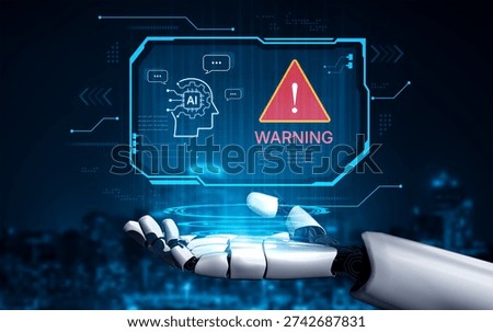 Futuristic artificial intelligence concept depicting AI hallucination, processing errors, and generating misinformation. Represents the risks of unreliable algorithms and model collapse. Corpus