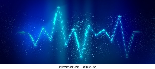 Futuristic Audio Wave HUD, Aurora Gradient Background. For Mobile Wallpapers. For Sales Banner Elements