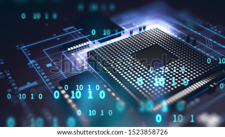 futuristic blue circuit pattern abstract background illustration,concept of cyber space and ai.