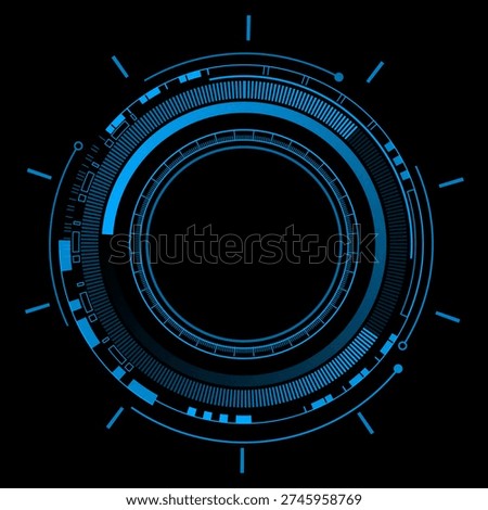 Futuristic Blue Circular HUD Interface Technology  Sci Fi User Interface Design
