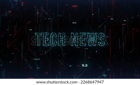 Futuristic Blue Red Shiny Tech News Text Lines Effect With Vertical Slanted Dotted Lines And Digital Numbers Hi-tech Background