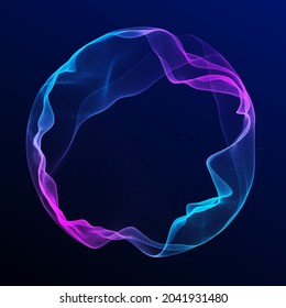 Futuristic blue sphere of lines. Network connection big data. Abstract technology background. 3d rendering.