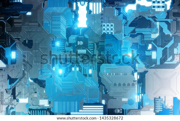 Futuristic Blue Tech Panel Texture Background Stock Illustration ...