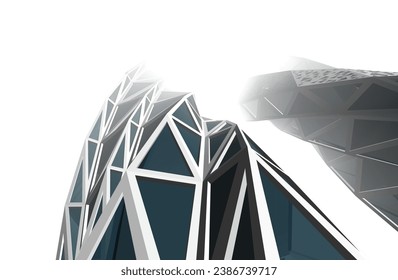 Futuristic building architecture 3d rendering