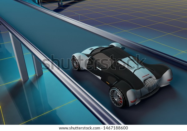Futuristic car model. , 3d\
render