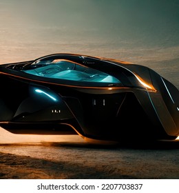 Futuristic Car Model Digital Art, Concept Art, 3D Render