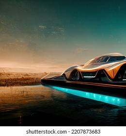 Futuristic Car Model Digital Art, Concept Art, 3D Render