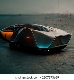 Futuristic Car Model Digital Art, Concept Art, 3D Render