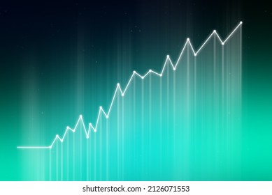 Futuristic Chart With Upward Movement On An Abstract Background. Stock Growth Concept, Cryptocurrency, Stock Market